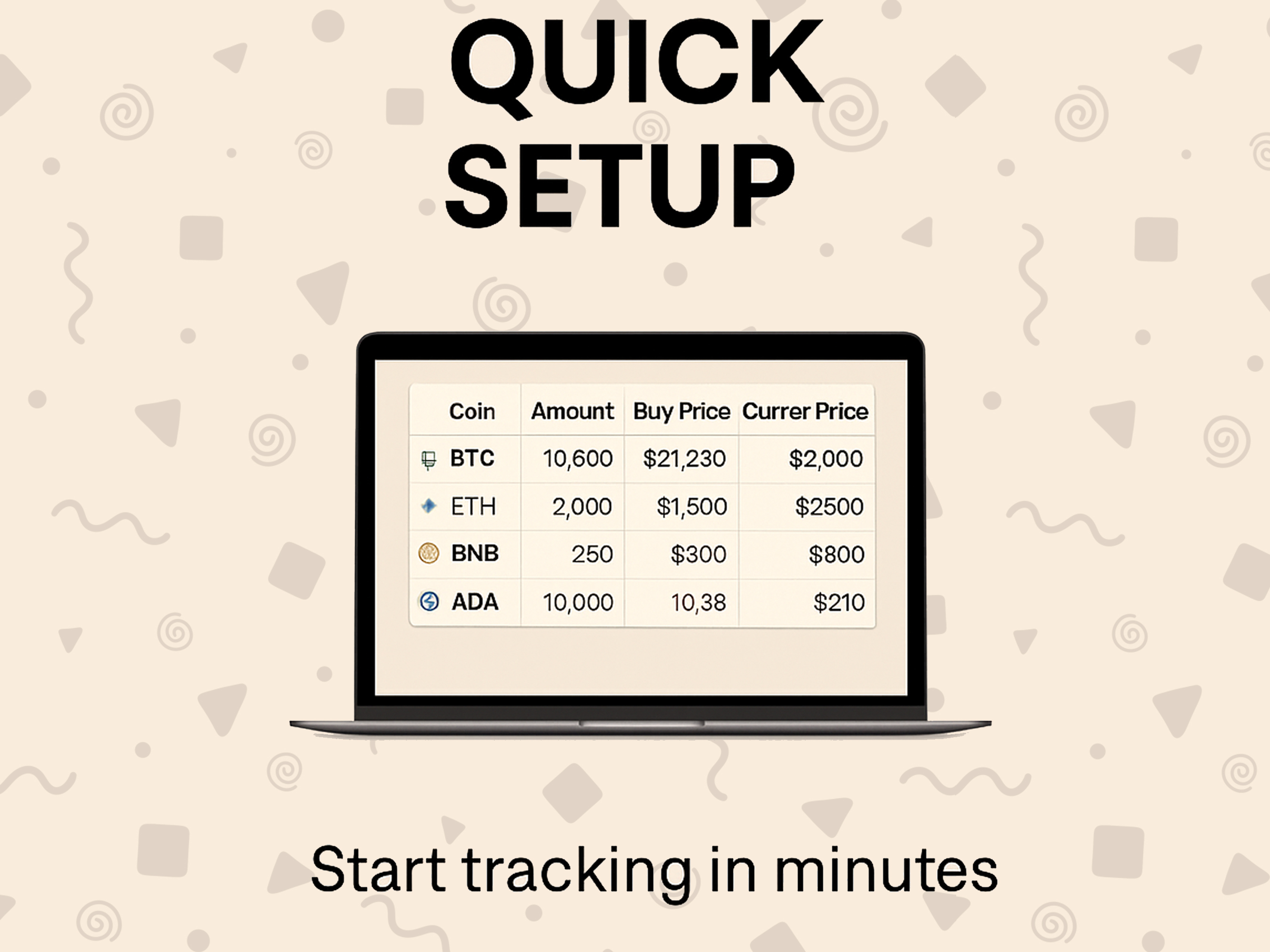 Crypto Portfolio Tracker - Bitcoin & Altcoin Investment Spreadsheet