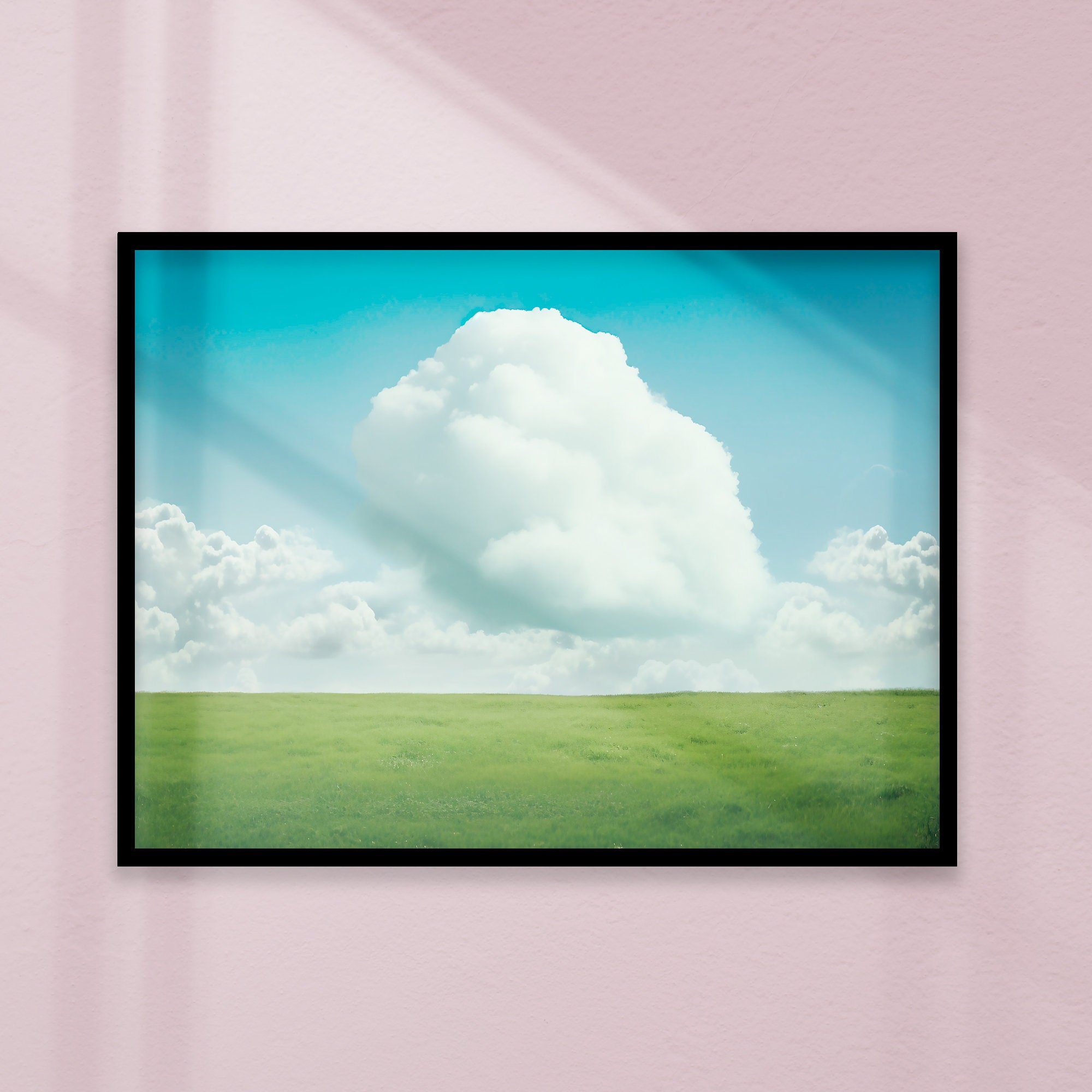 Farmhouse Serenity: Instant Download Cloud Landscape Art