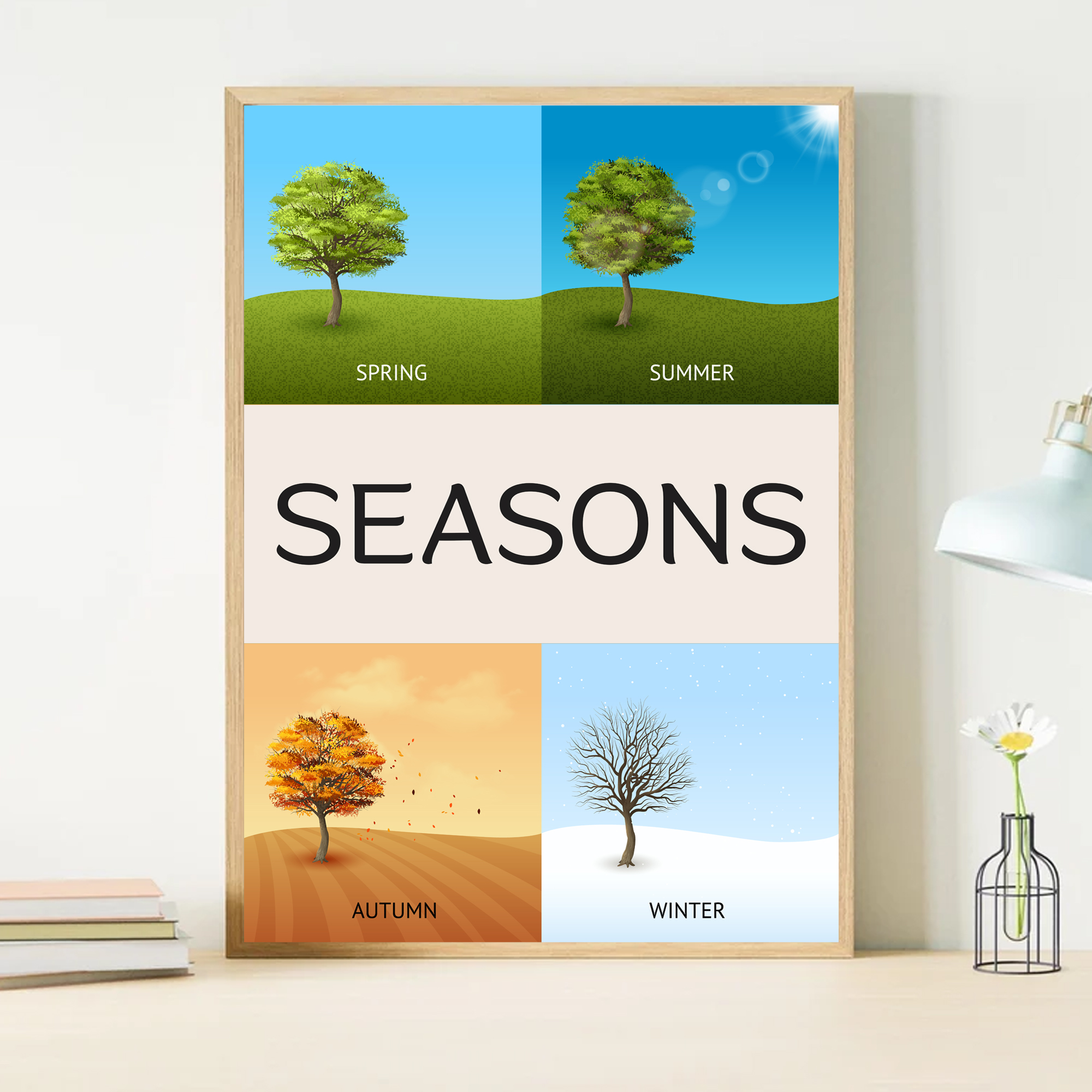 Four Seasons Wall Art Set - Spring Summer Autumn Winter Collection