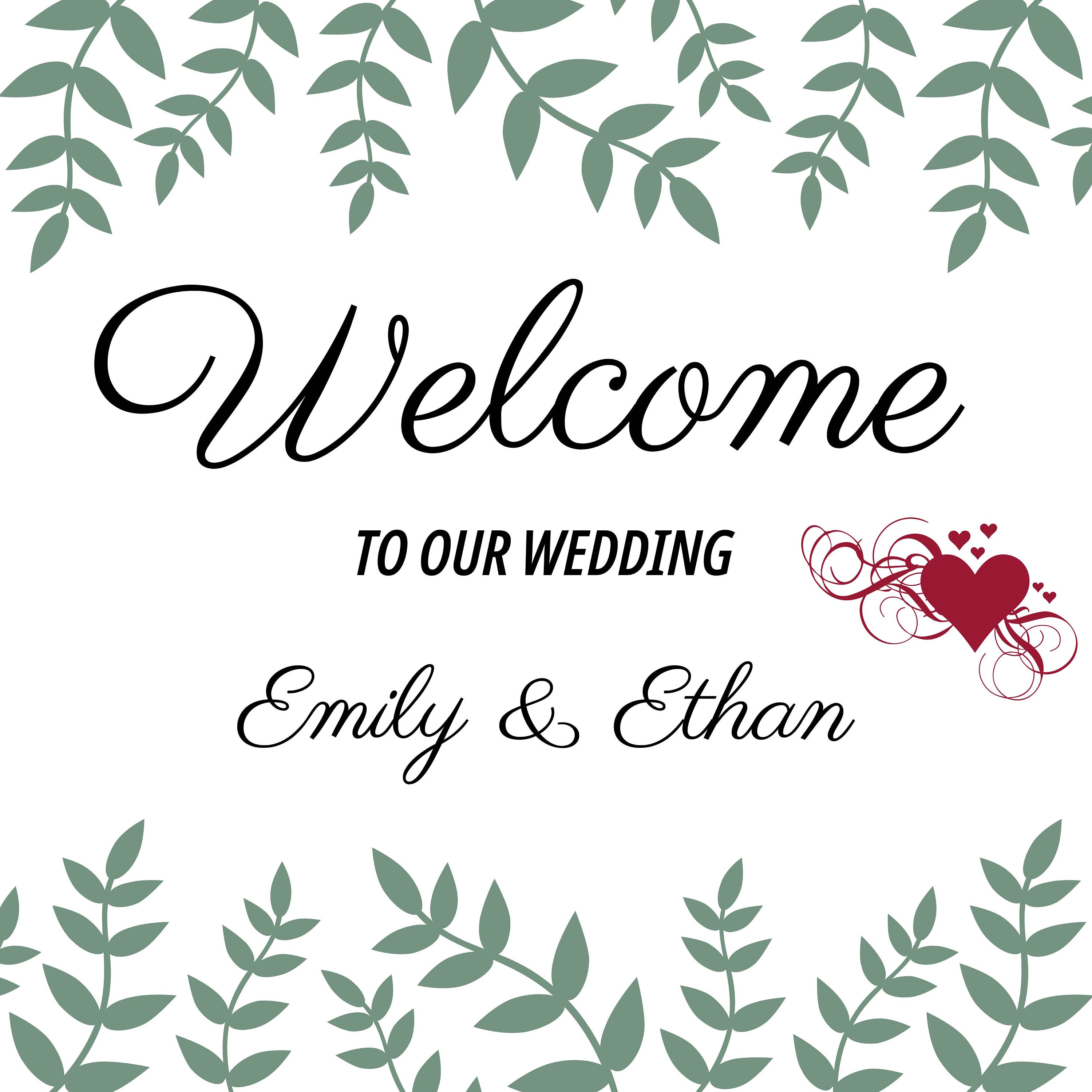 Fully Editable Wedding Welcome Sign SVG: Personalize Your Special Day! - 2