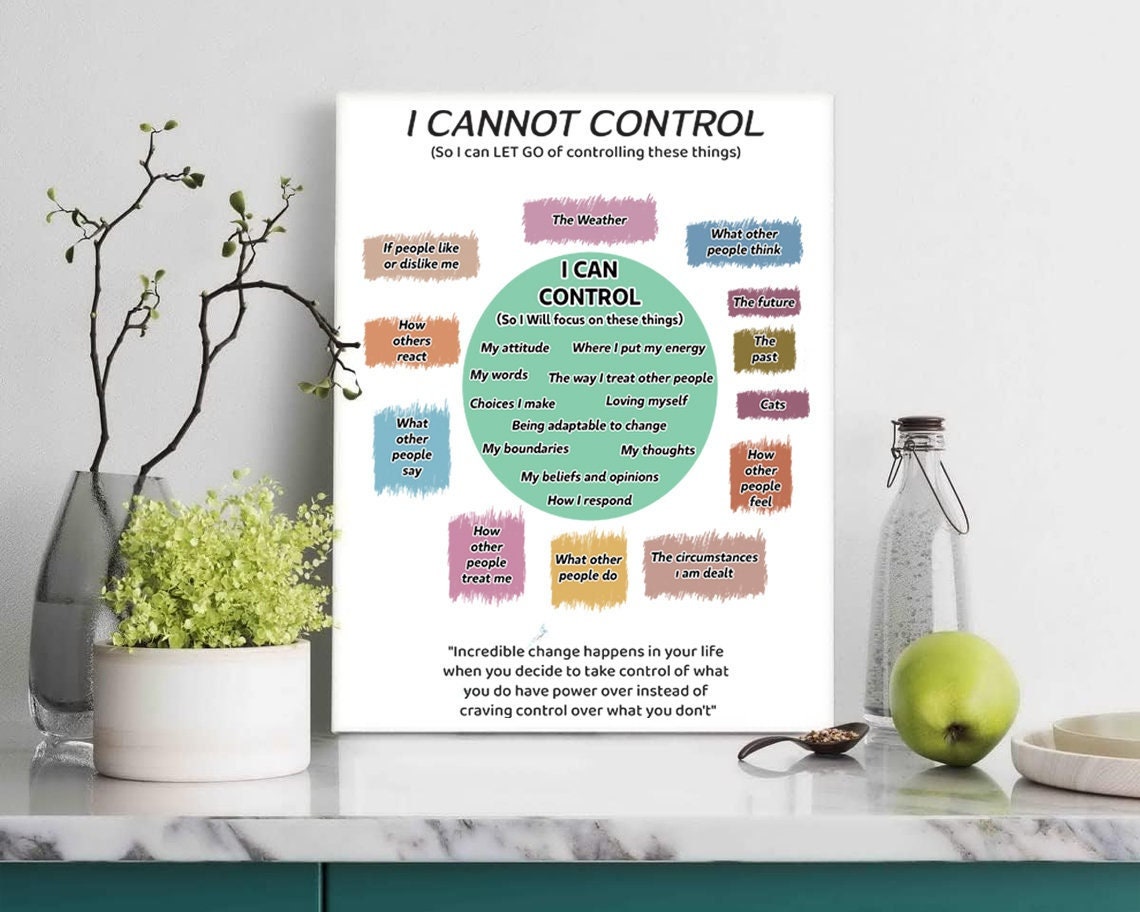 Things I Can Control Poster - Mental Health Circle of Control - 3