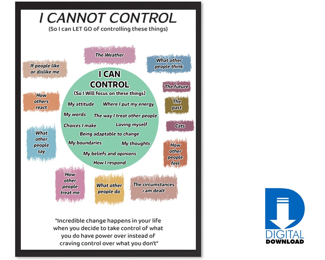 Things I Can Control Poster - Mental Health Circle of Control - 4