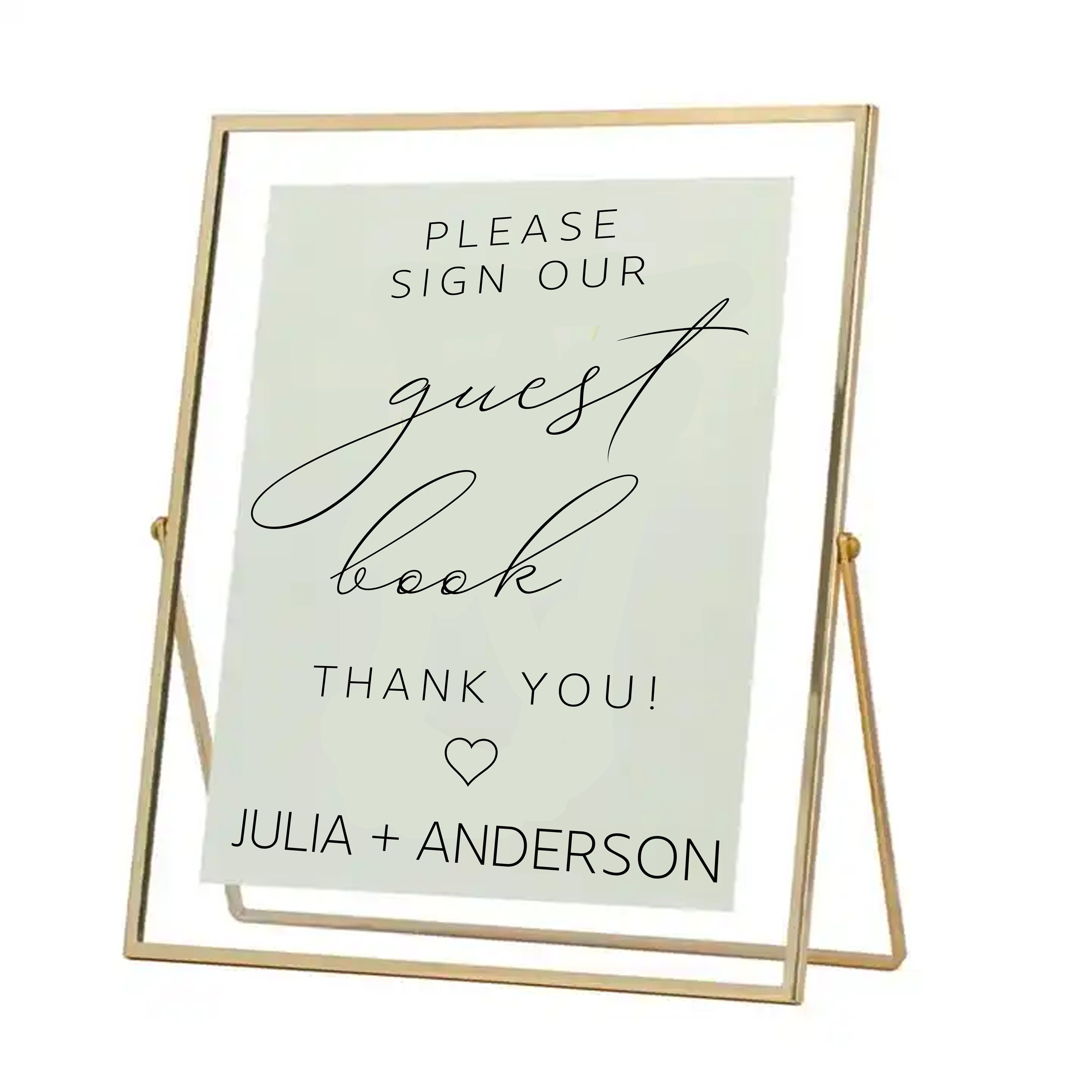 Minimalist Guest Book Sign Printable, Elegant Sign Our Guestbook Sign, Modern Script Wedding Guest Book Table Sign - 2