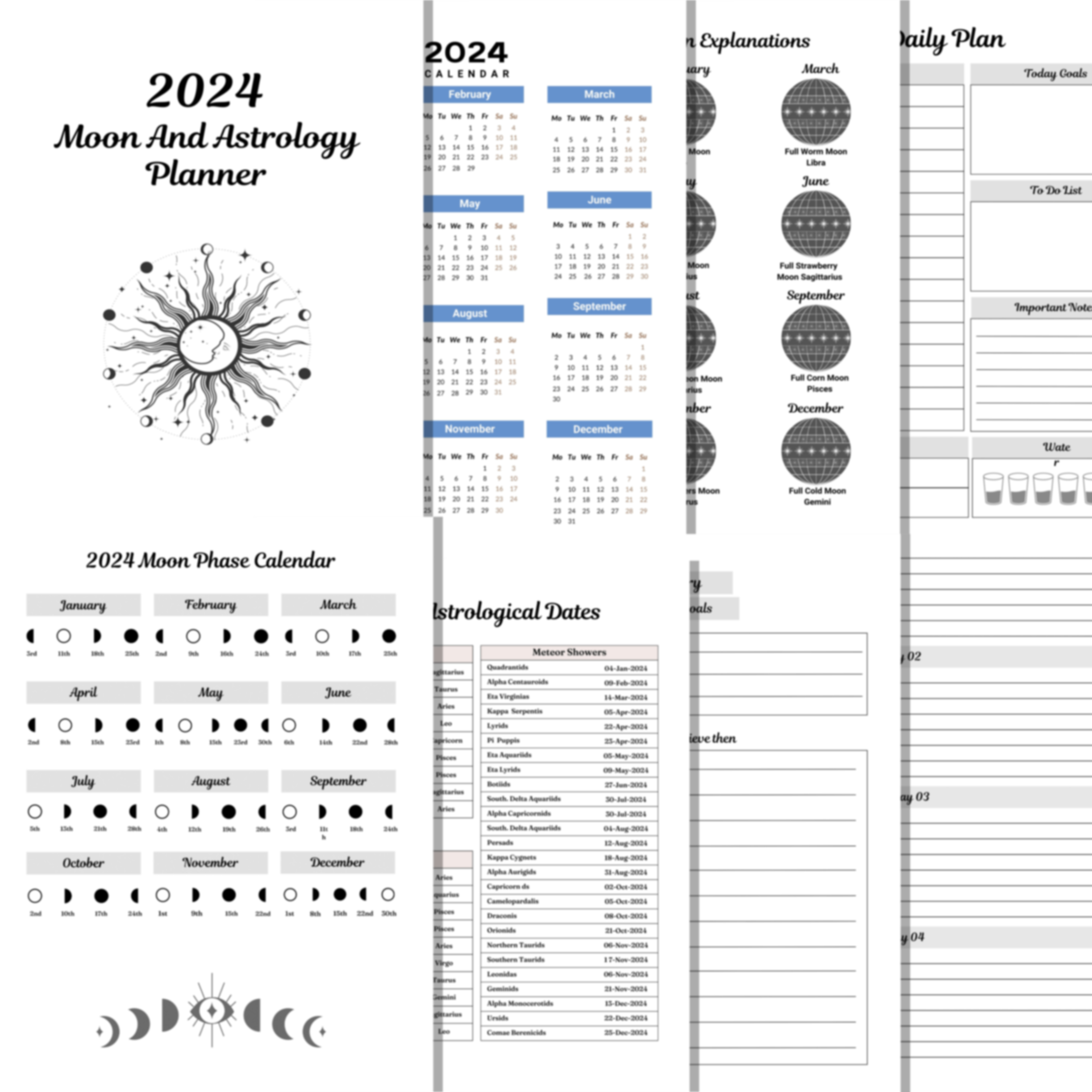 Moon Phase Planner 2025-2026 - Lunar Calendar & Astrology Tracker