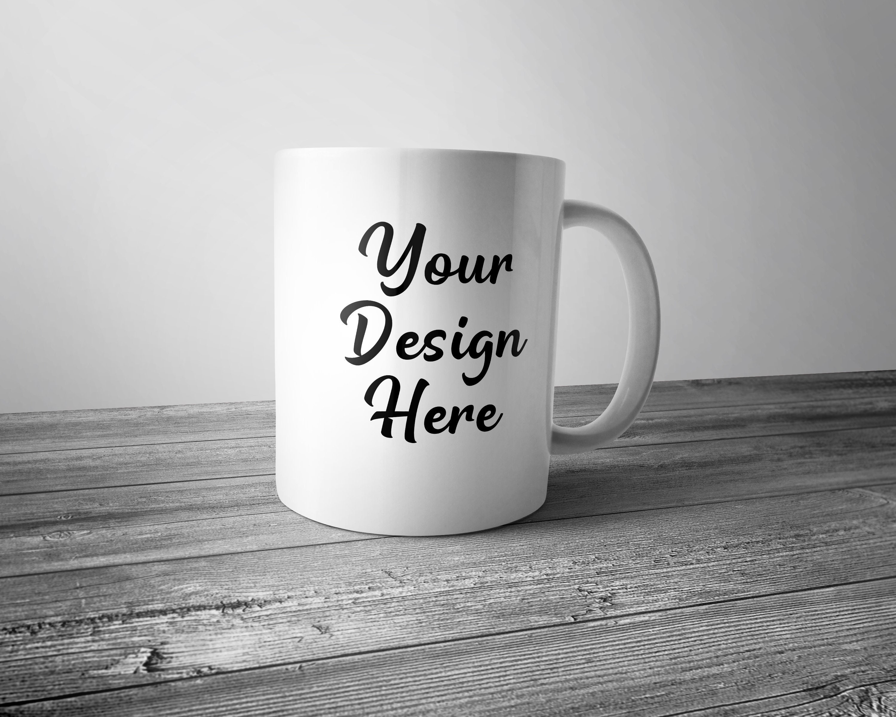 Premium ceramic mug mockup for showcasing your logo, artwork, or personalized message.