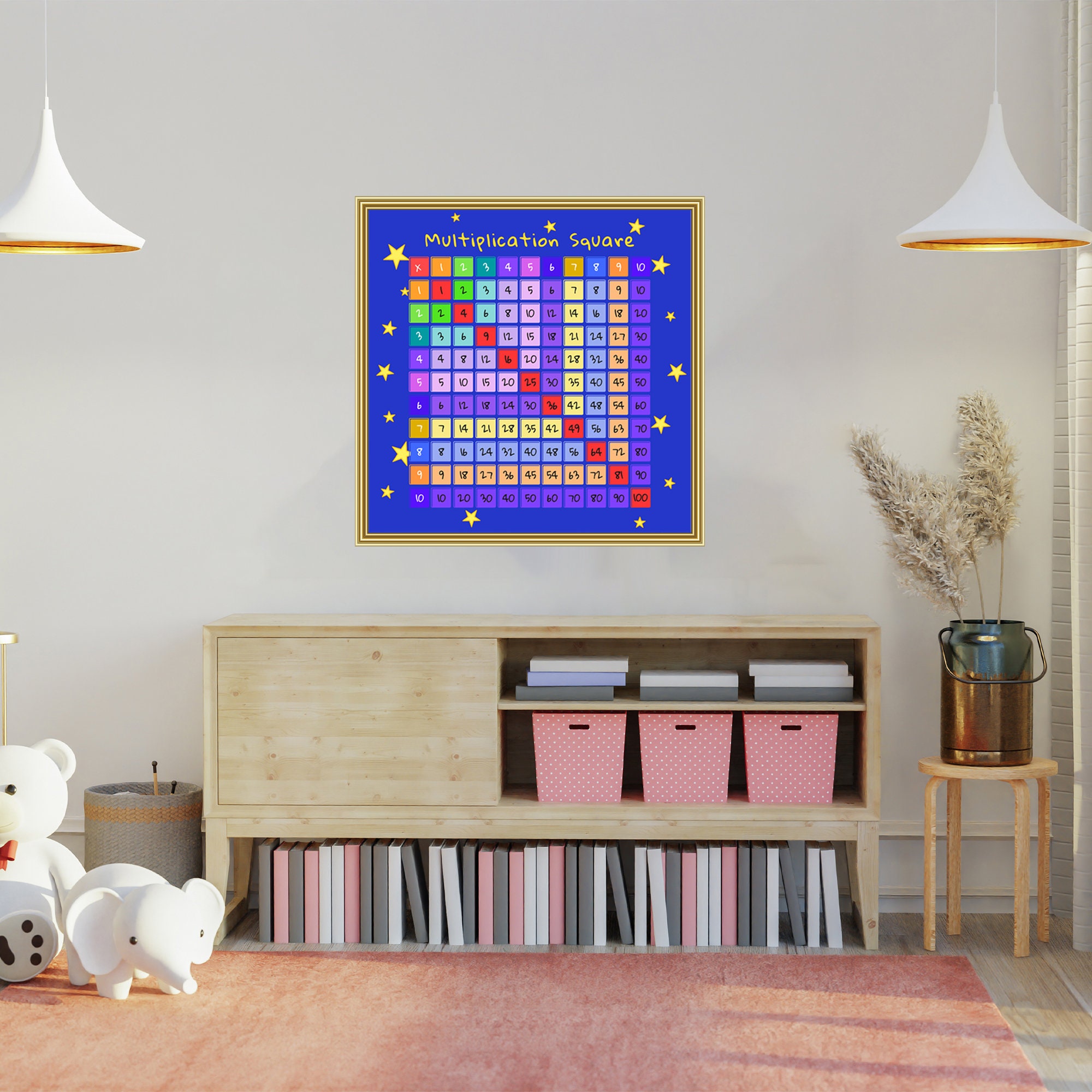 Preschool Math Poster - Multiplication Table & Nursery Print - 4