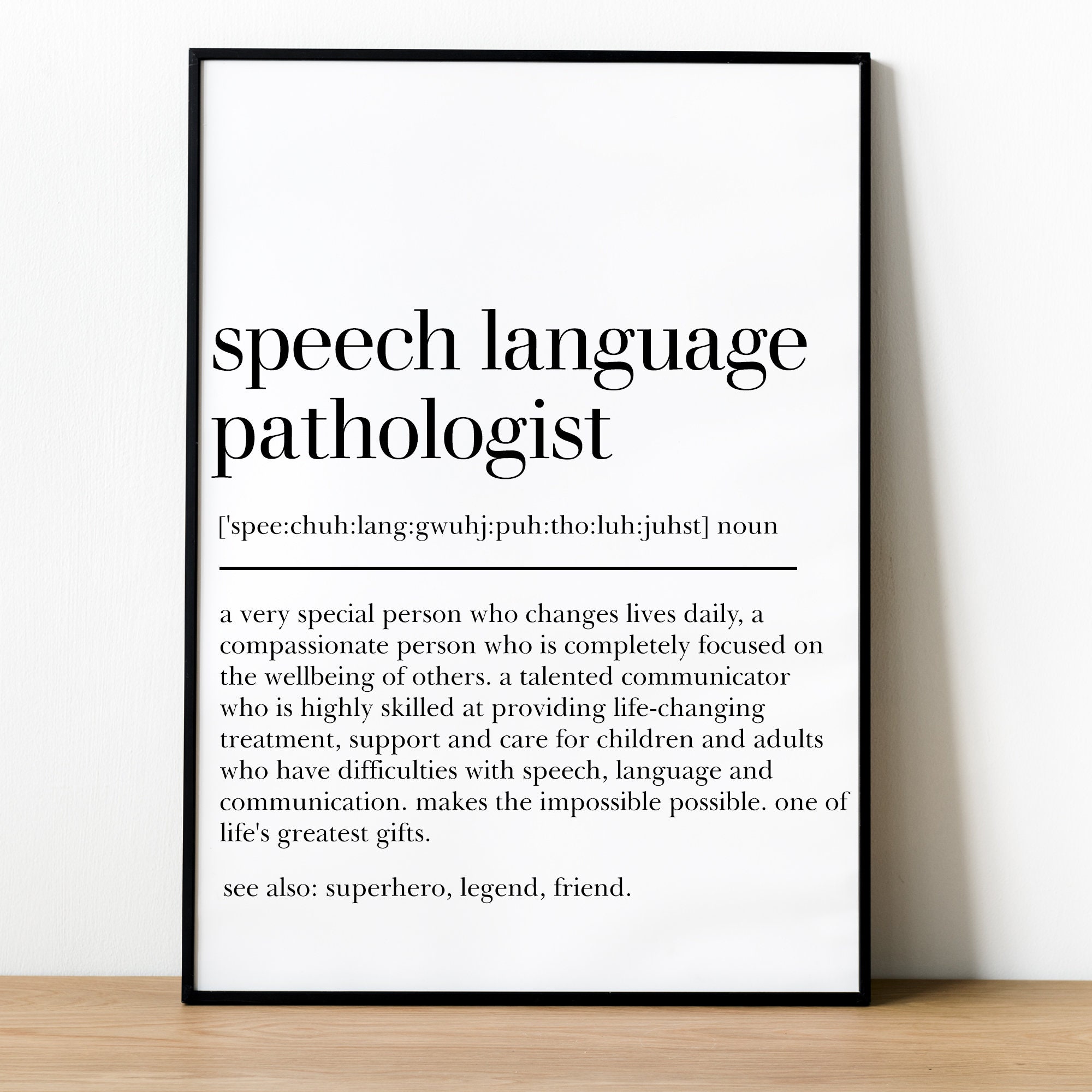 Speech Language Pathologist Definition Print - Therapist Gift for Graduation and Wall Decor - 2