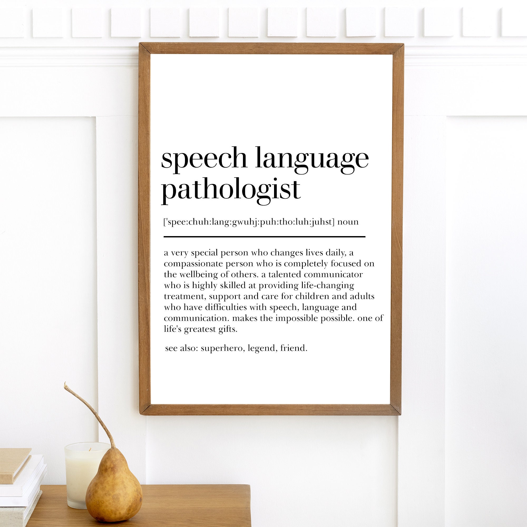 Speech Language Pathologist Definition Print - Therapist Gift for Graduation and Wall Decor - 3