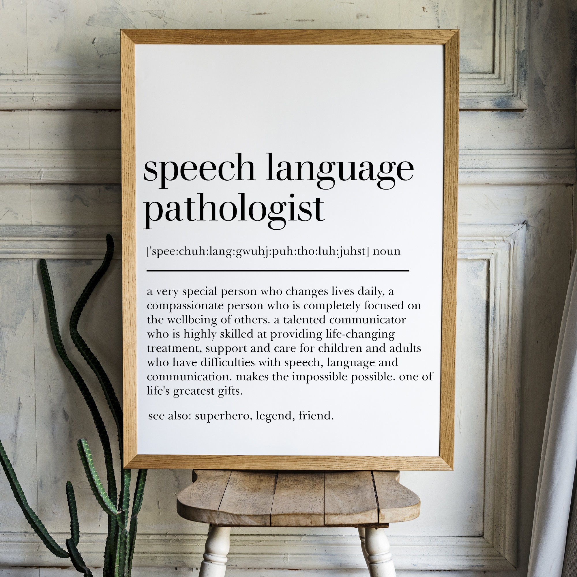 Speech Language Pathologist Definition Print - Therapist Gift for Graduation and Wall Decor - 5