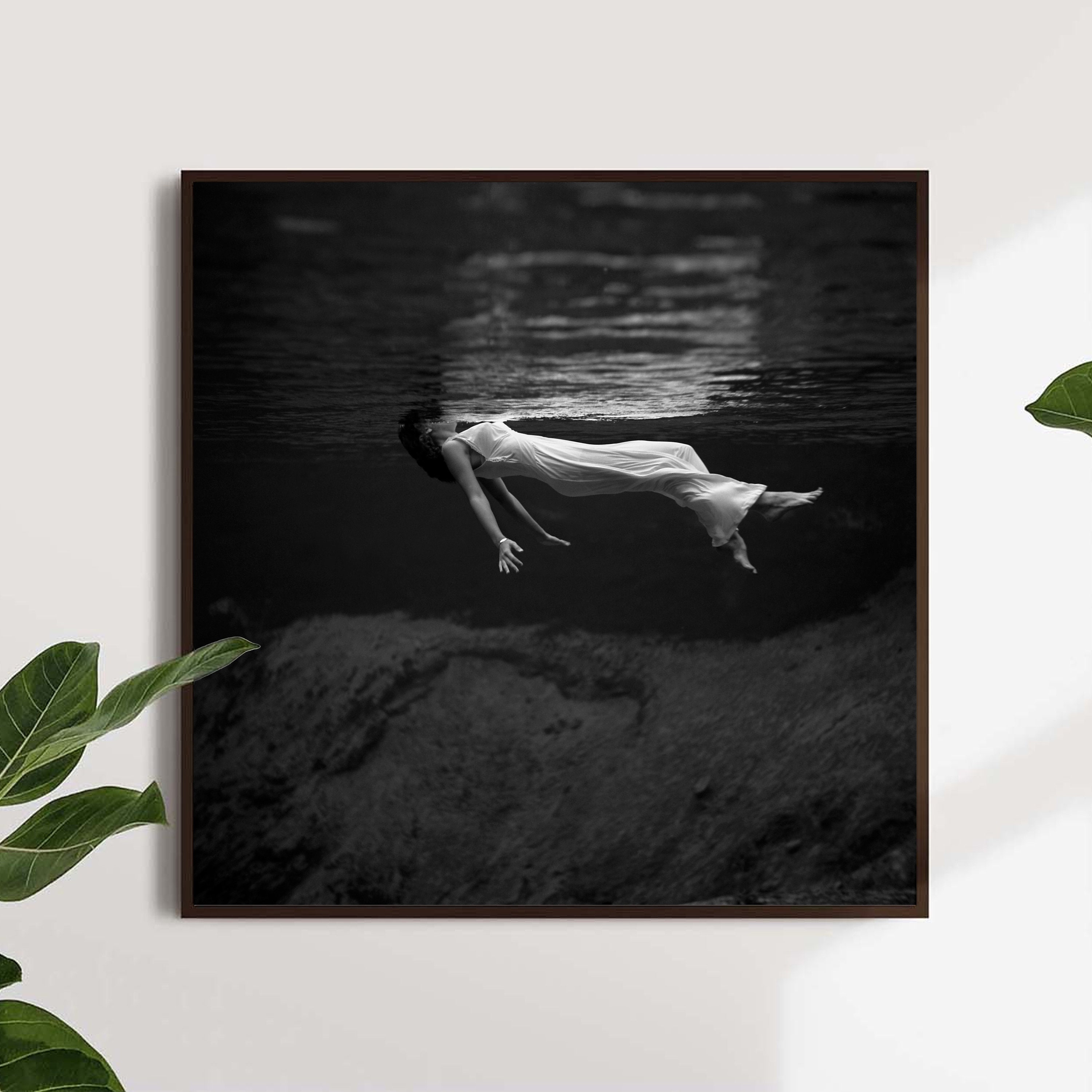 Timeless Beauty: Black and White Woman in Water