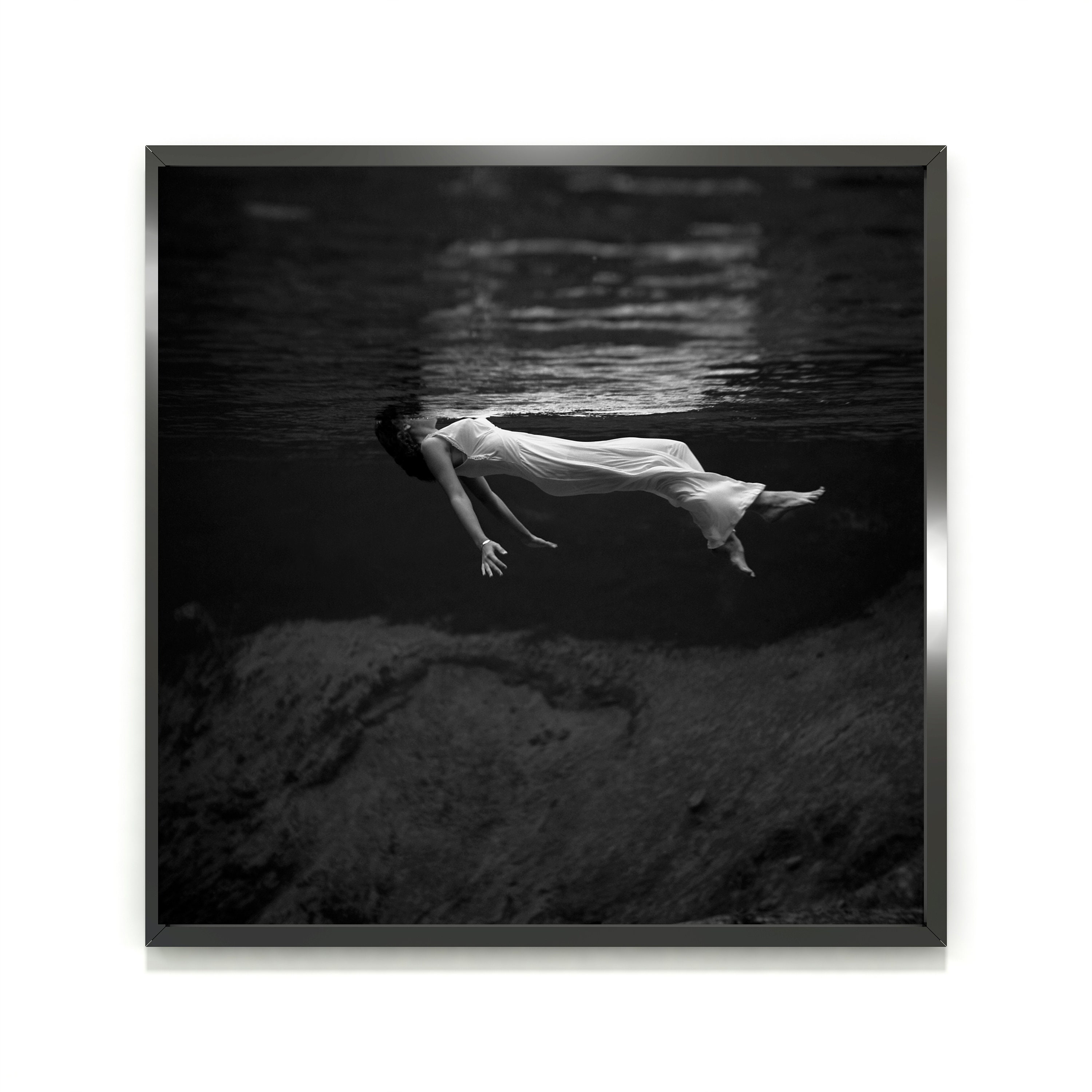 Timeless Beauty: Black and White Woman in Water - 2