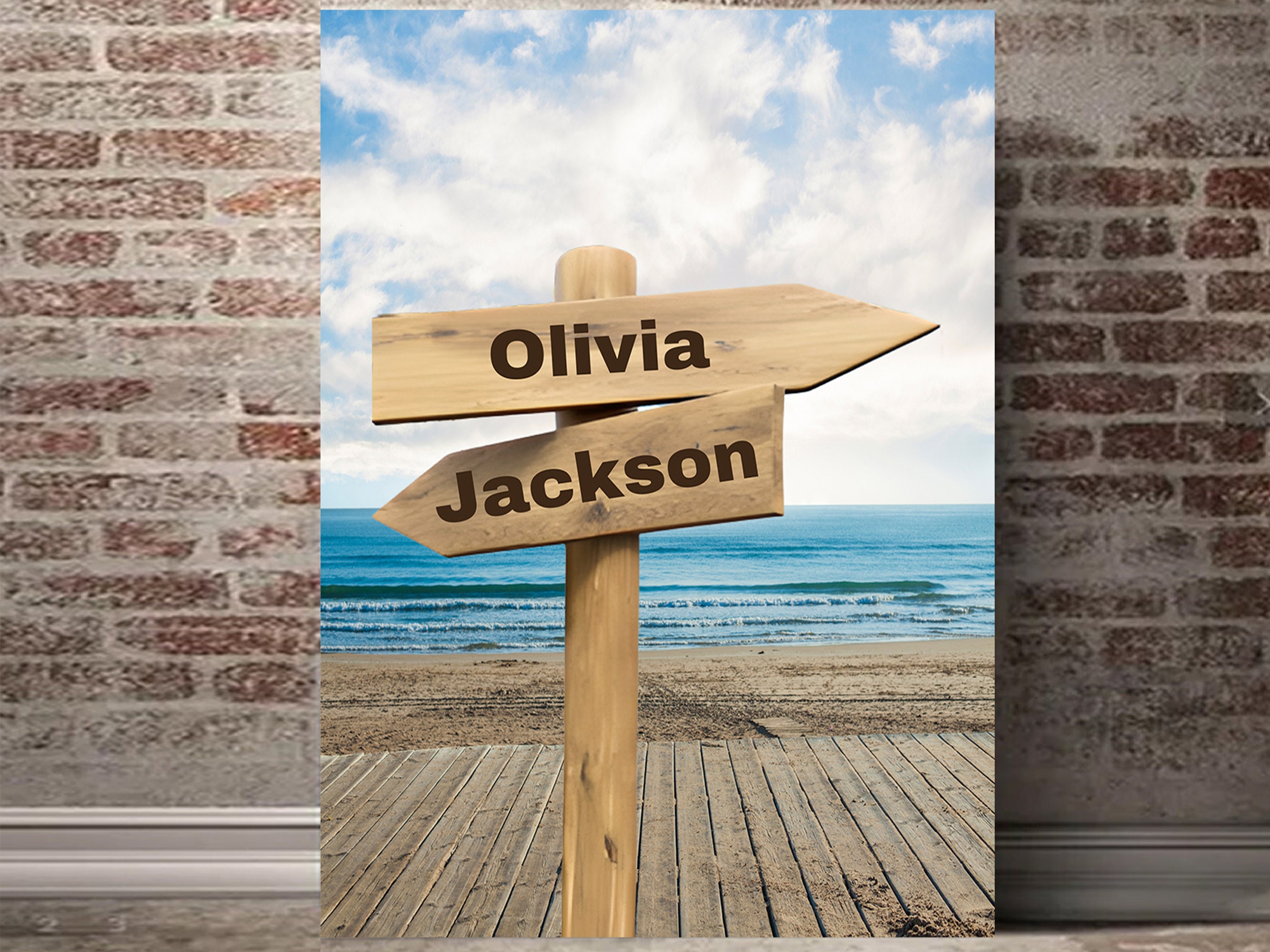 Custom Wood Sign - Personalized Family Name & Date Gift - 2