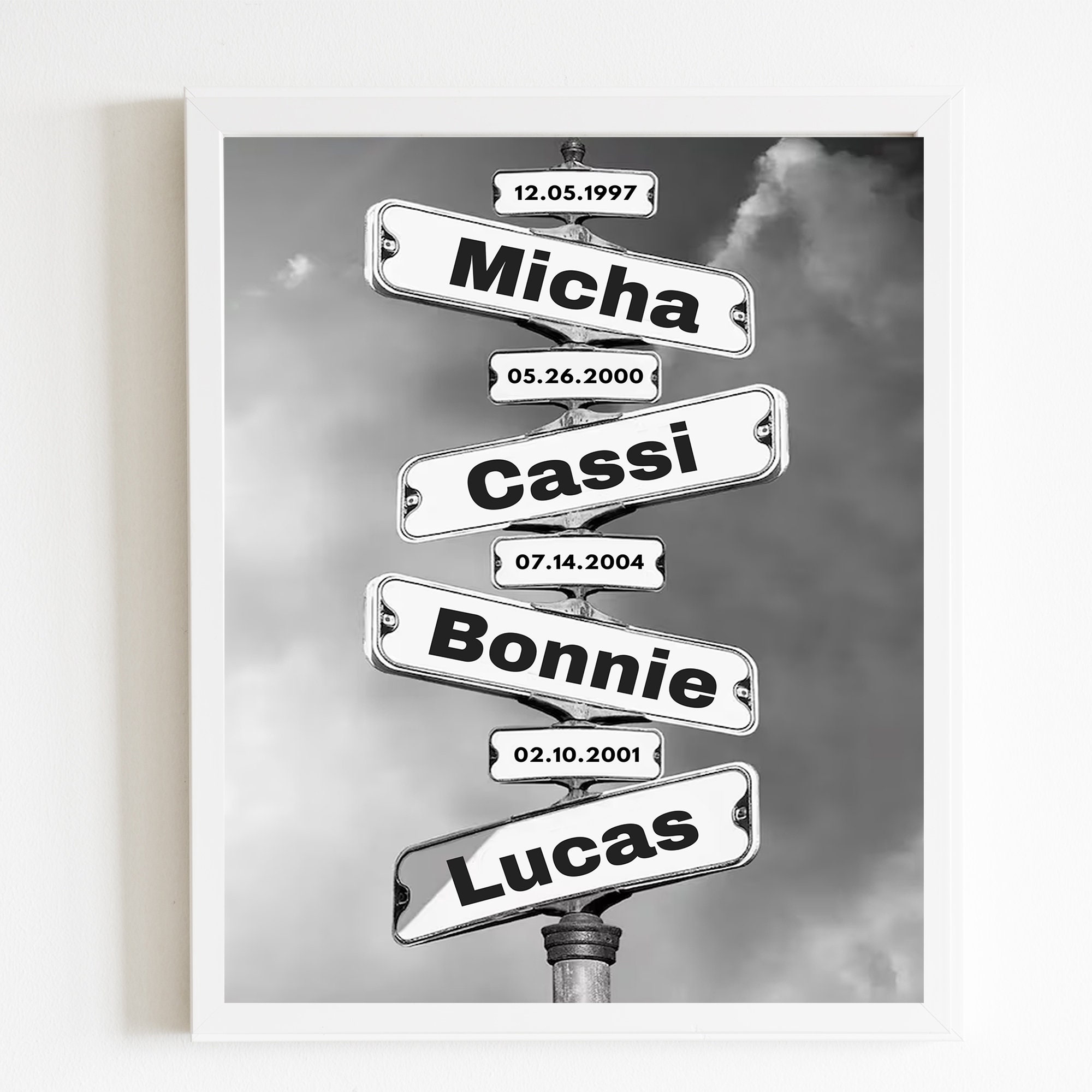 Vintage Street Sign - Personalized Family Names & Date Canvas - 3