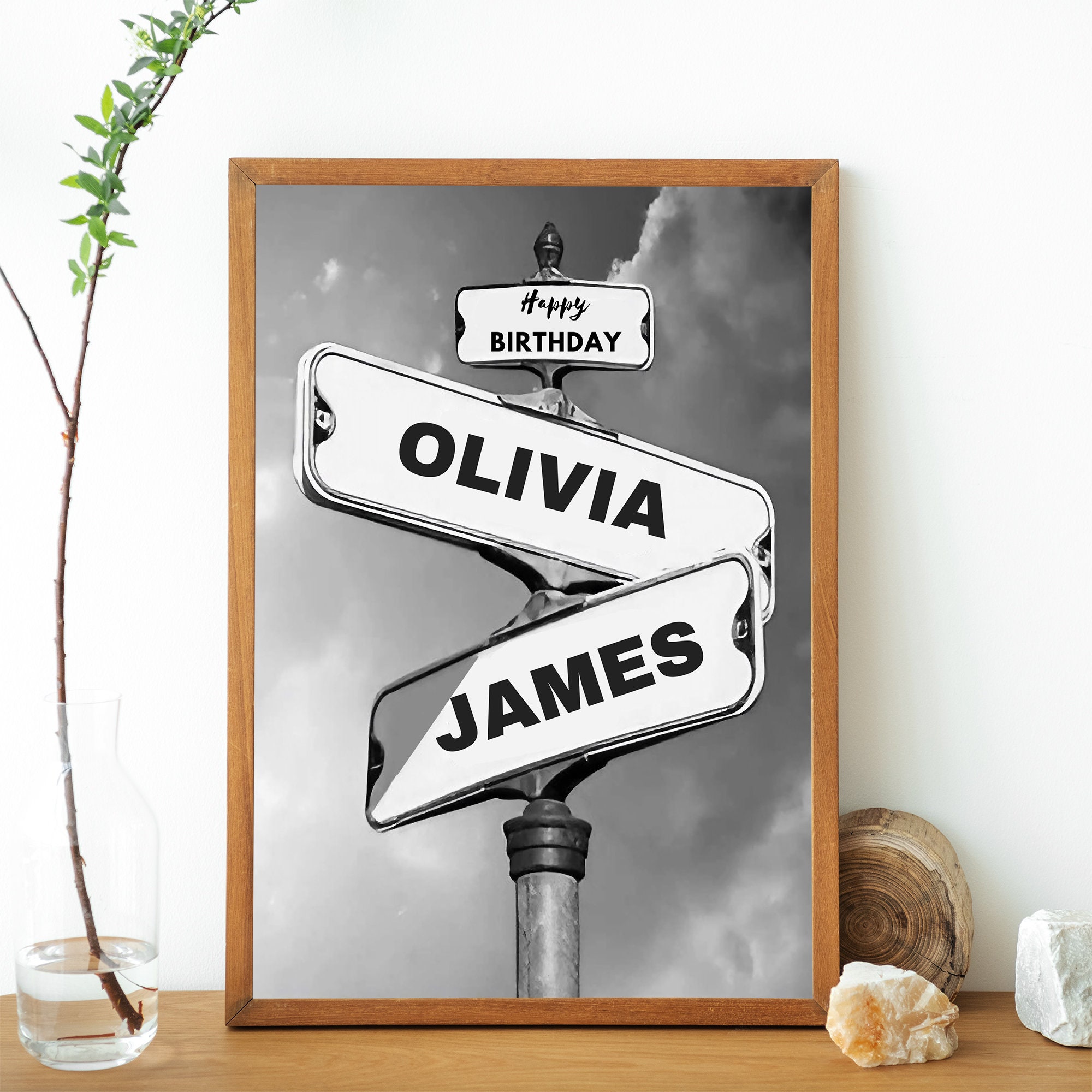 Vintage Street Sign, Unique Anniversary & Wedding Canvas, Perfect Newlywed Gift for Couple - 3