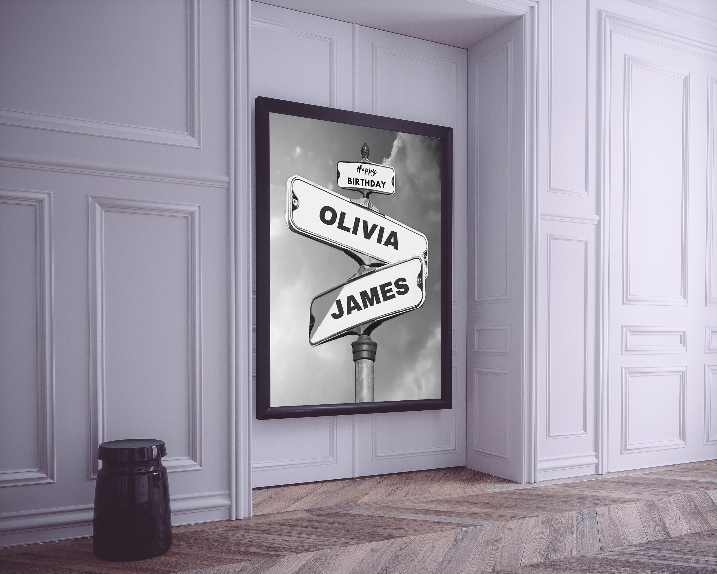 Vintage Street Sign, Unique Anniversary & Wedding Canvas, Perfect Newlywed Gift for Couple - 4