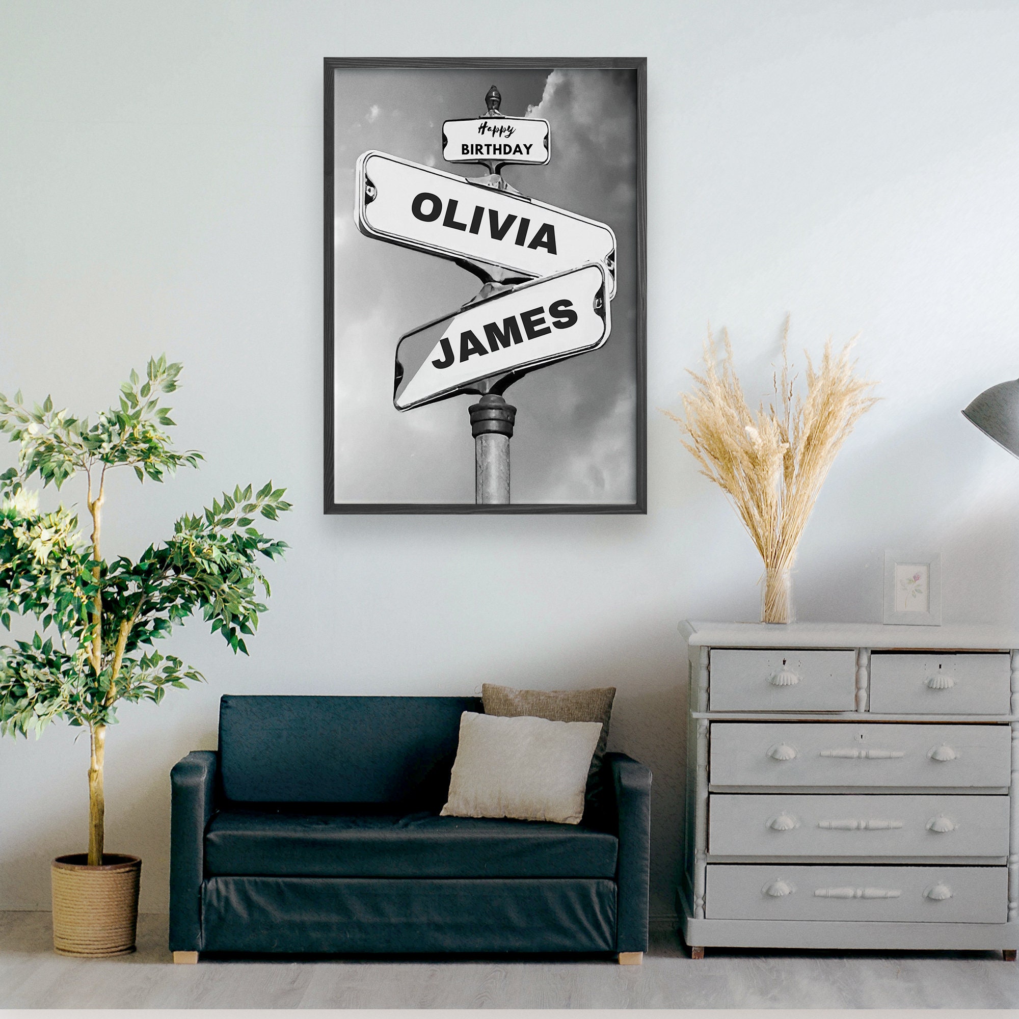 Vintage Street Sign, Unique Anniversary & Wedding Canvas, Perfect Newlywed Gift for Couple - 5