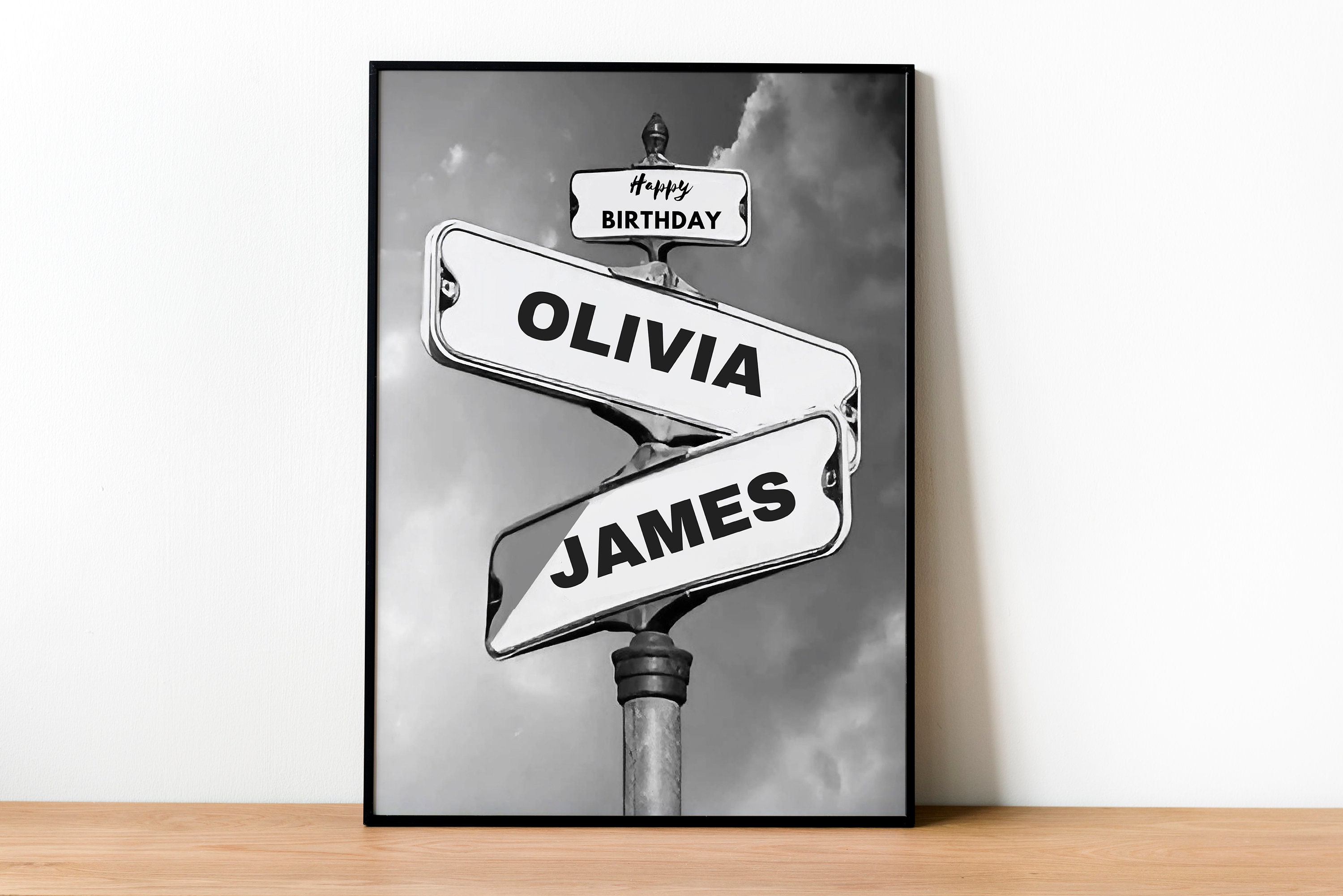 Vintage Street Sign, Unique Gifts For Couple, Anniversary Gift, Vintage Street Sign Canvas, Valentines Gift For Him