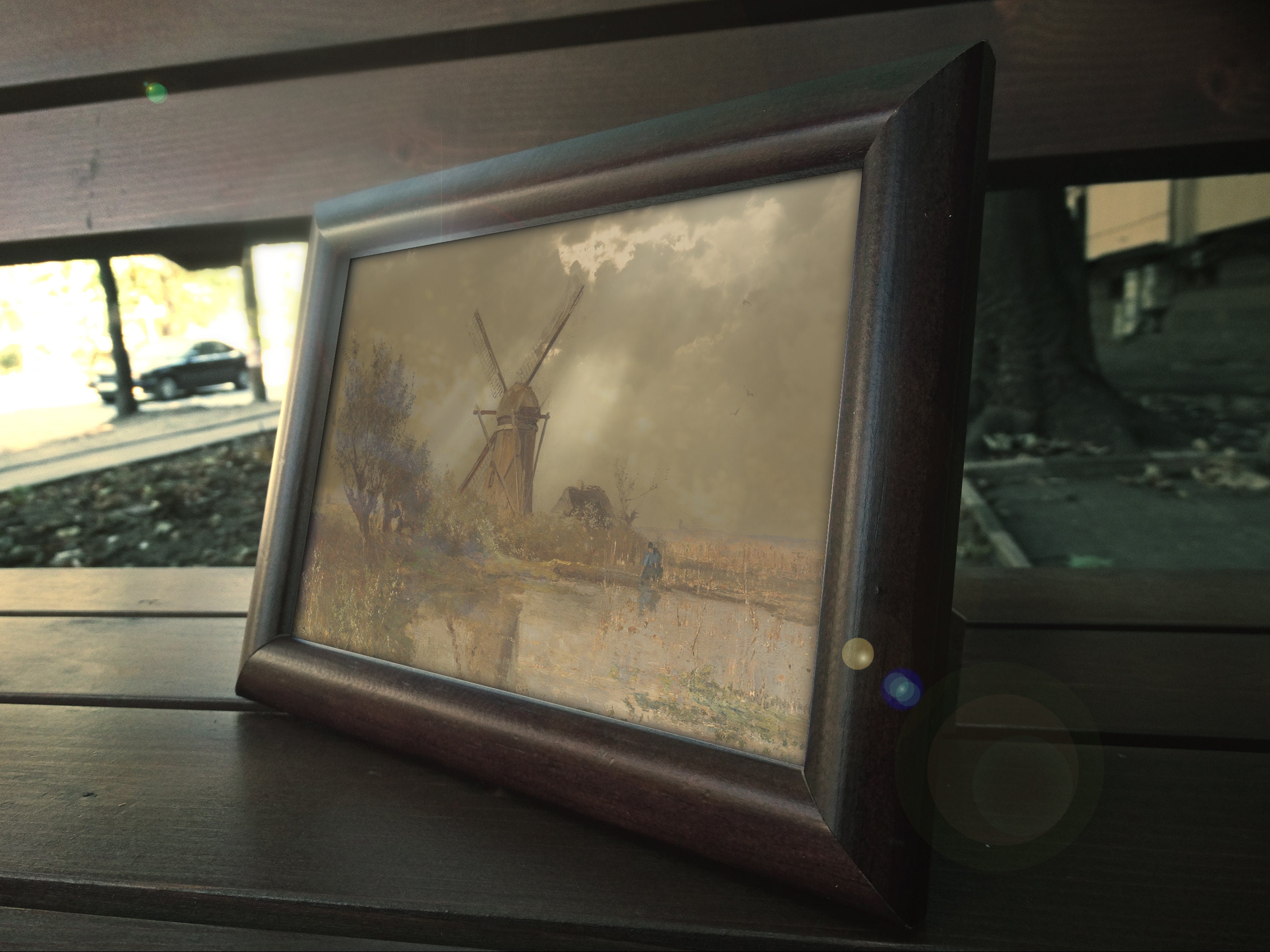 Windmill Art and Vintage Print, Embrace the Nostalgic Beauty of Dutch Landscape. - 3