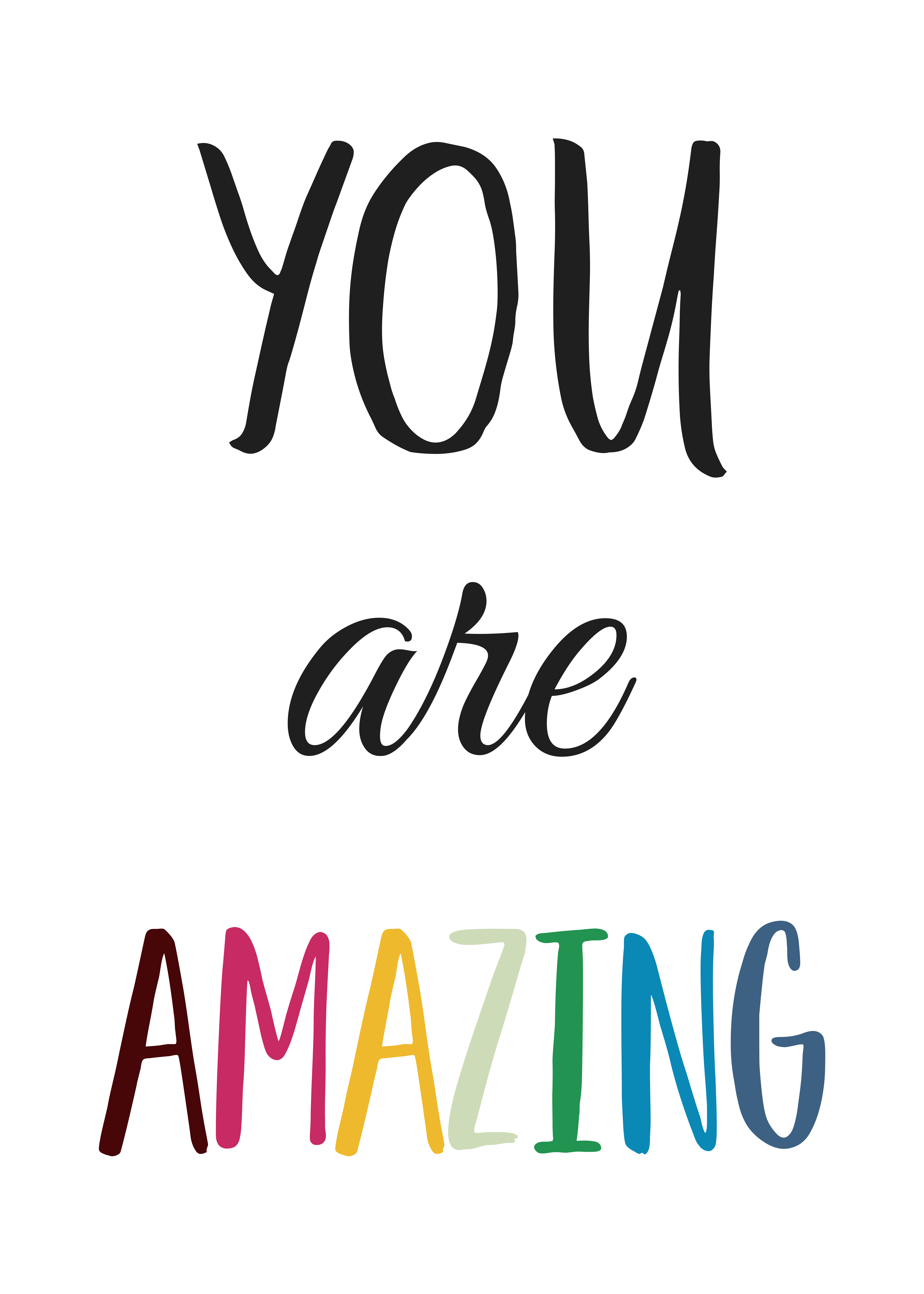 You Are The Best Affirmation Set - 12 Positive Mindset Wall Art Prints